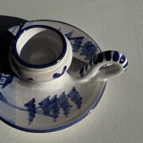 Dutch white and blue candlestick with windmill pattern H5 D10