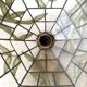 Pendant lamp in mother-of-pearl and brass with bamboo decor