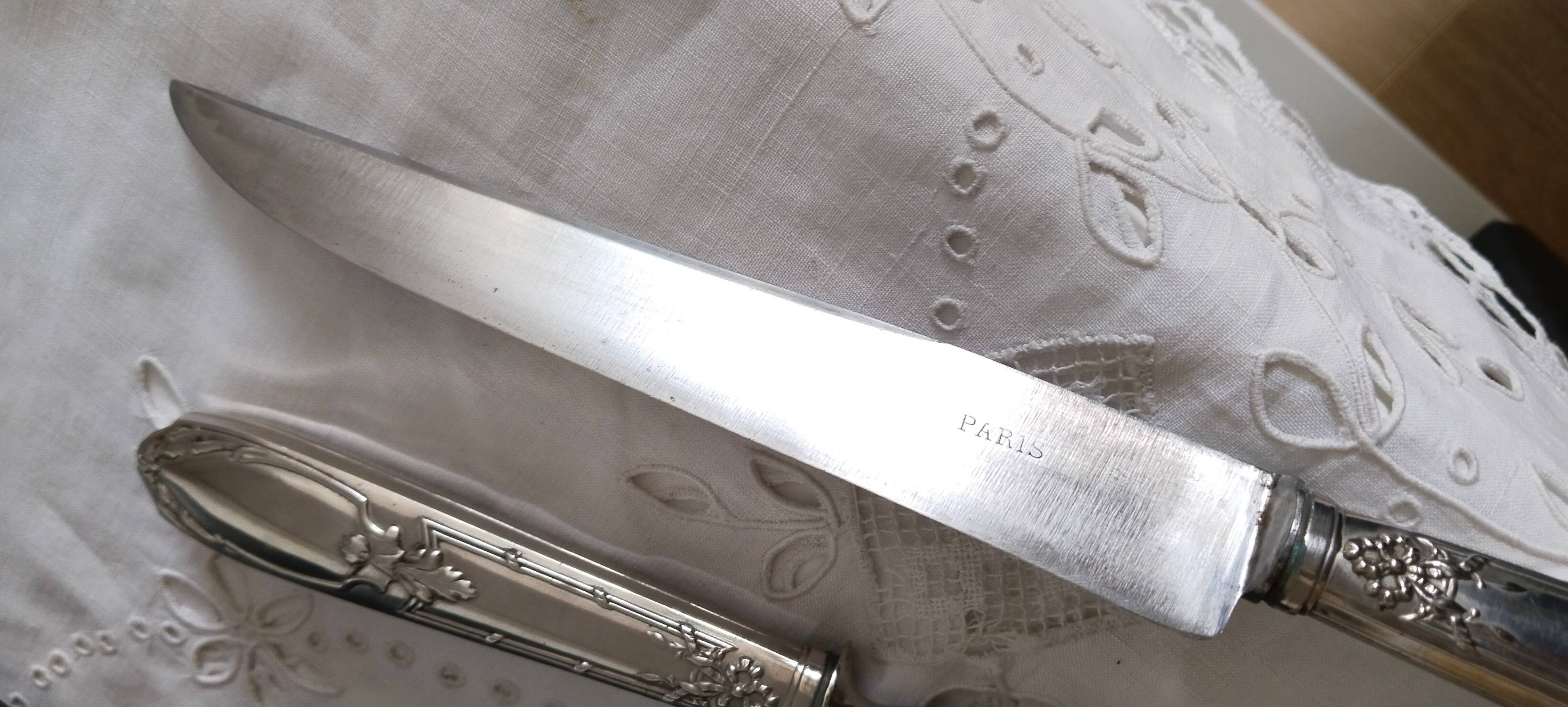 Service à découper le gigot en argent , XIX ème