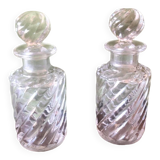 Cristal baccarat paire de flacons anciens modèle bambou, xixeme