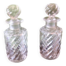 Cristal baccarat paire de flacons anciens modèle bambou, xixeme