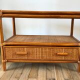Rattan coffee table and cannage 60s