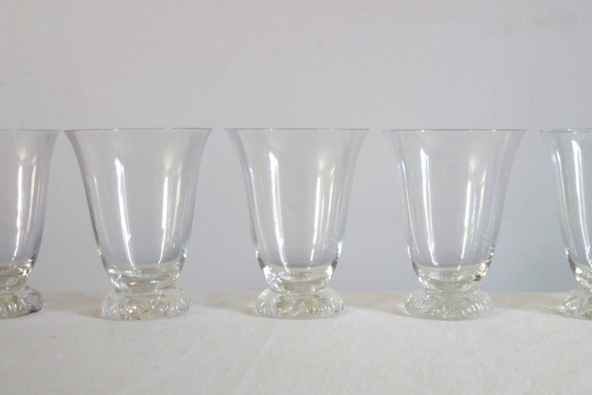 6 Daum Kim model wine glasses, mid-20th century