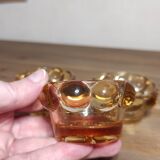 Set of 3 glass candle holders / tealight holders
