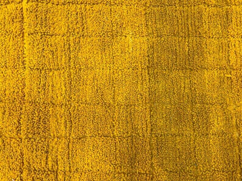 Traditional yellow Moroccan wool rug size 150 x 250 cm