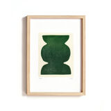 Duo of paintings on paper - pow and mood - dark green - signed eawy