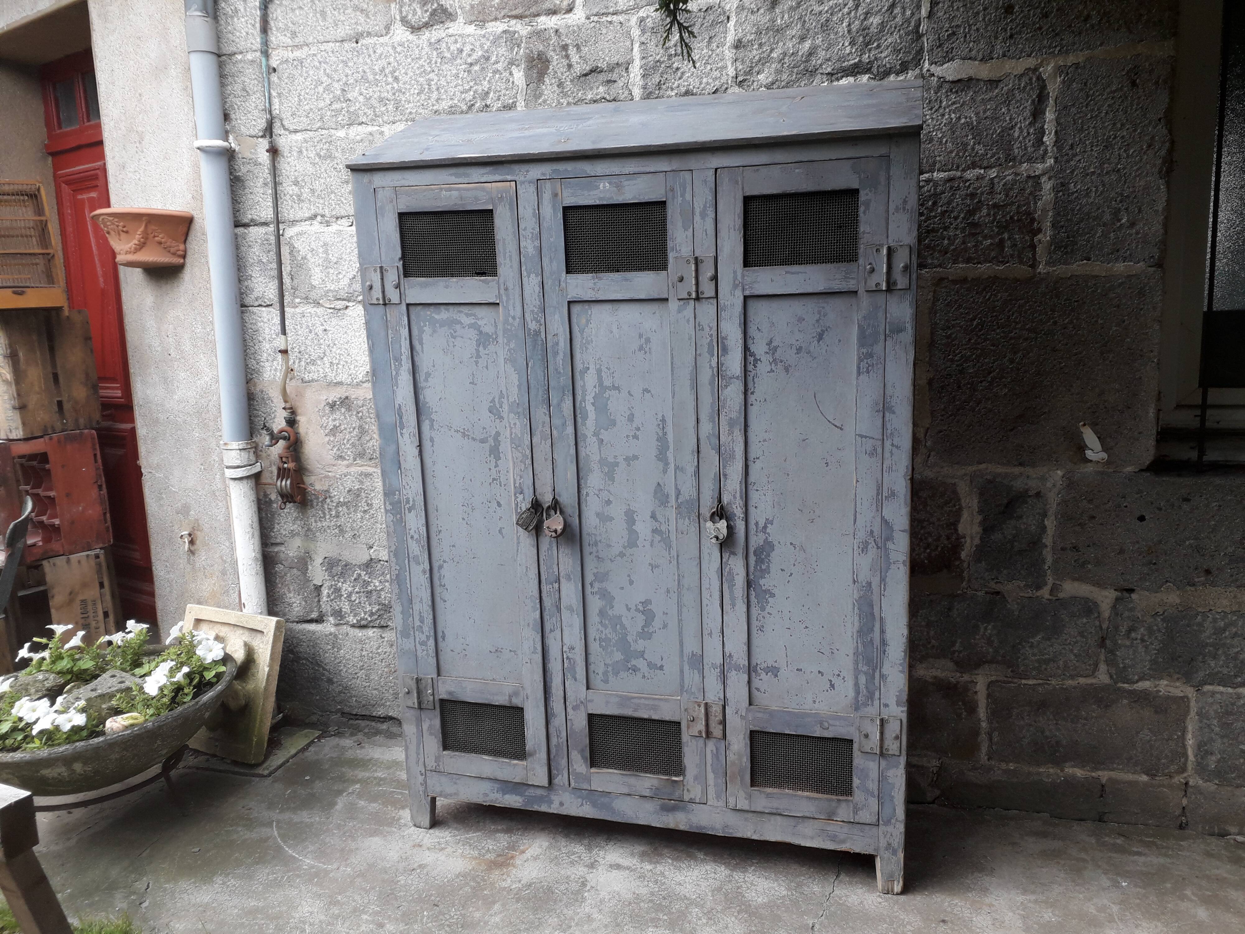 Patinated industrial wardrobe