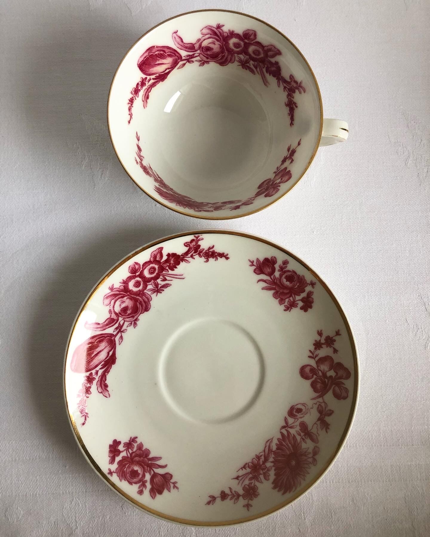 Limoges fine porcelain cup and under cup