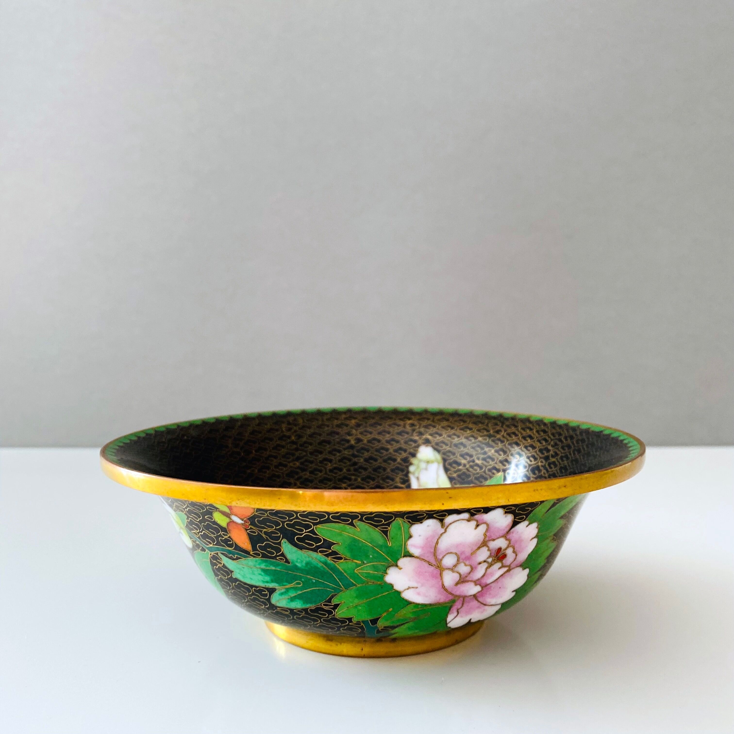 Cloisonne bowl, Vintage enamel bowl