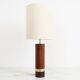 Scandinavian lamp base in exotic wood and brass, circa 1970