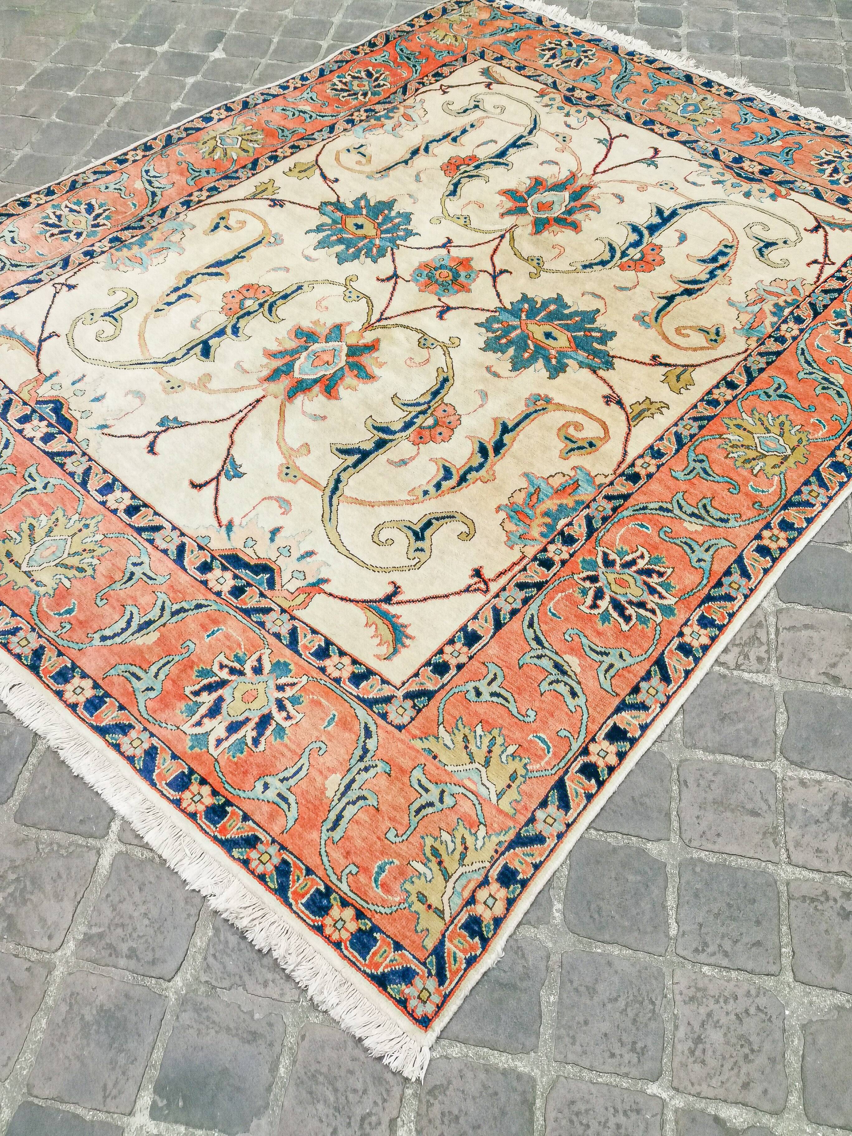 Heriz handmade Persian vintage oriental rug 240 x 195 cm