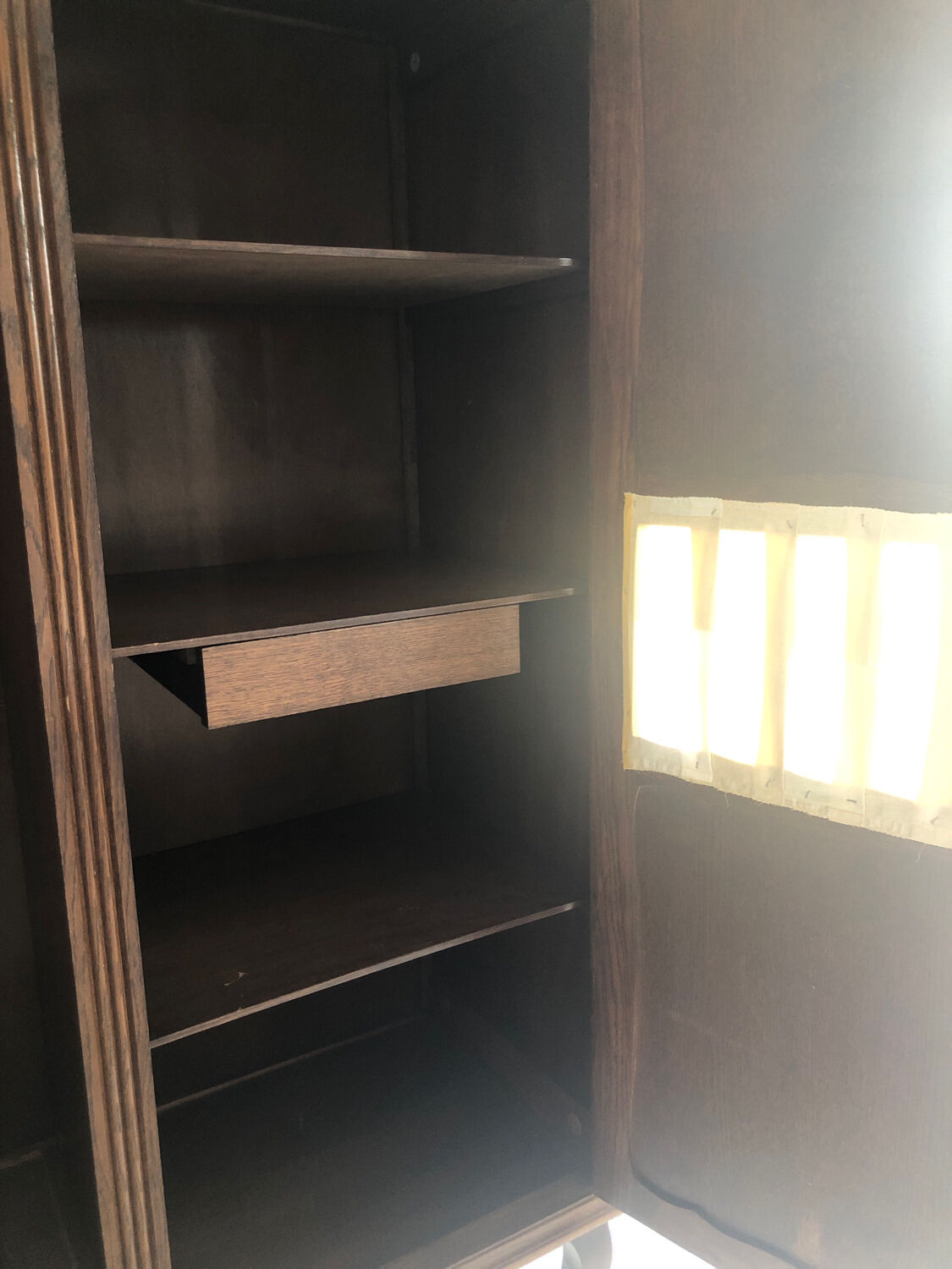 Wardrobe half wardrobe and old oak shelves