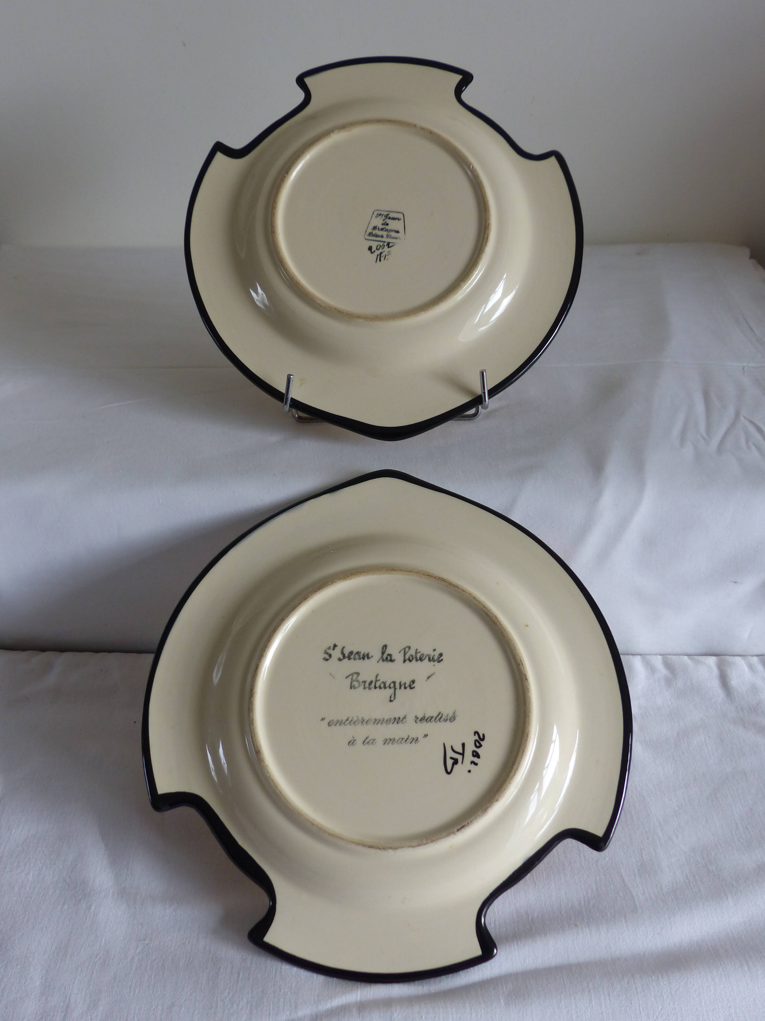 2 fish plates, St Jean Bretagne.