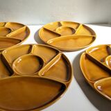 6 enamelled earthenware plates