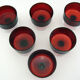 6 ruby red champagne glasses - Cavalier Luminarc France - vintage 70s