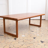 Minimalist solid teak coffee table