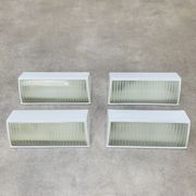 Pair of Holophane Prismopal wall lights, 1950s design.