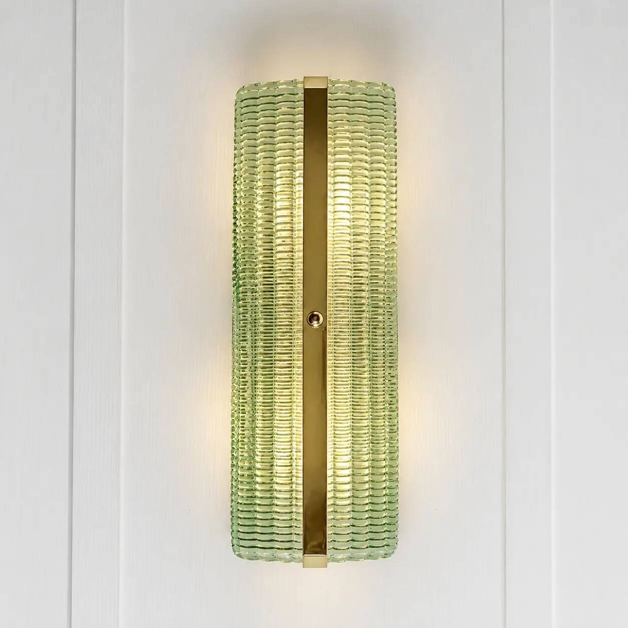 Contemporary Rectangular Murano Glass Wall Sconces With Chrome Finish – Set