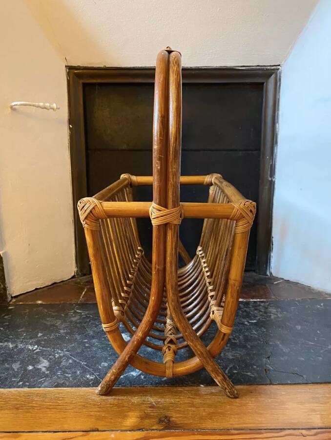 Bamboo magazine rack, 1960s