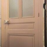 Large glazed door and its old glazed transom.