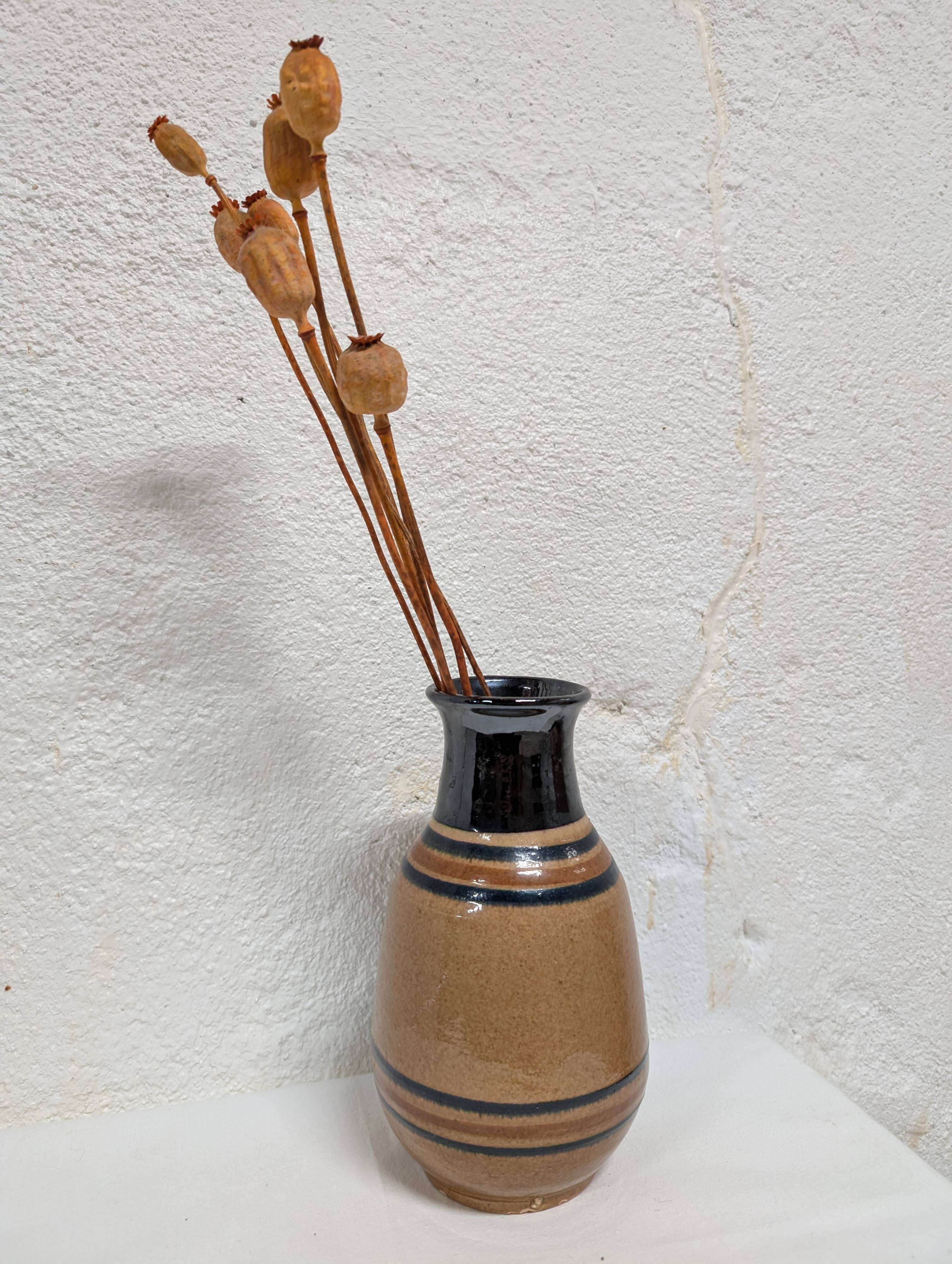 Vintage glazed stoneware vase