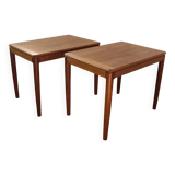 Pair of Scandinavian teak side coffee tables by Hugo Troeds