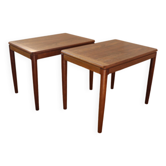 Paire de table basses d'appoint scandinave en teck par Hugo Troeds