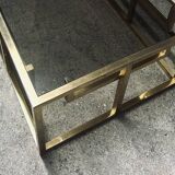 Tables laiton et verre Jean Lefevre