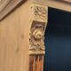 Large waxed pine bookcase with two doors
