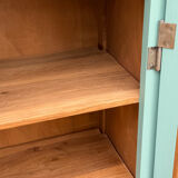 Vintage grey-green glass cabinet from the 1960s.