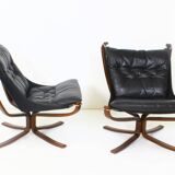 Pair of vintage falcon armchairs by sigurd scandinavian ressel 1970