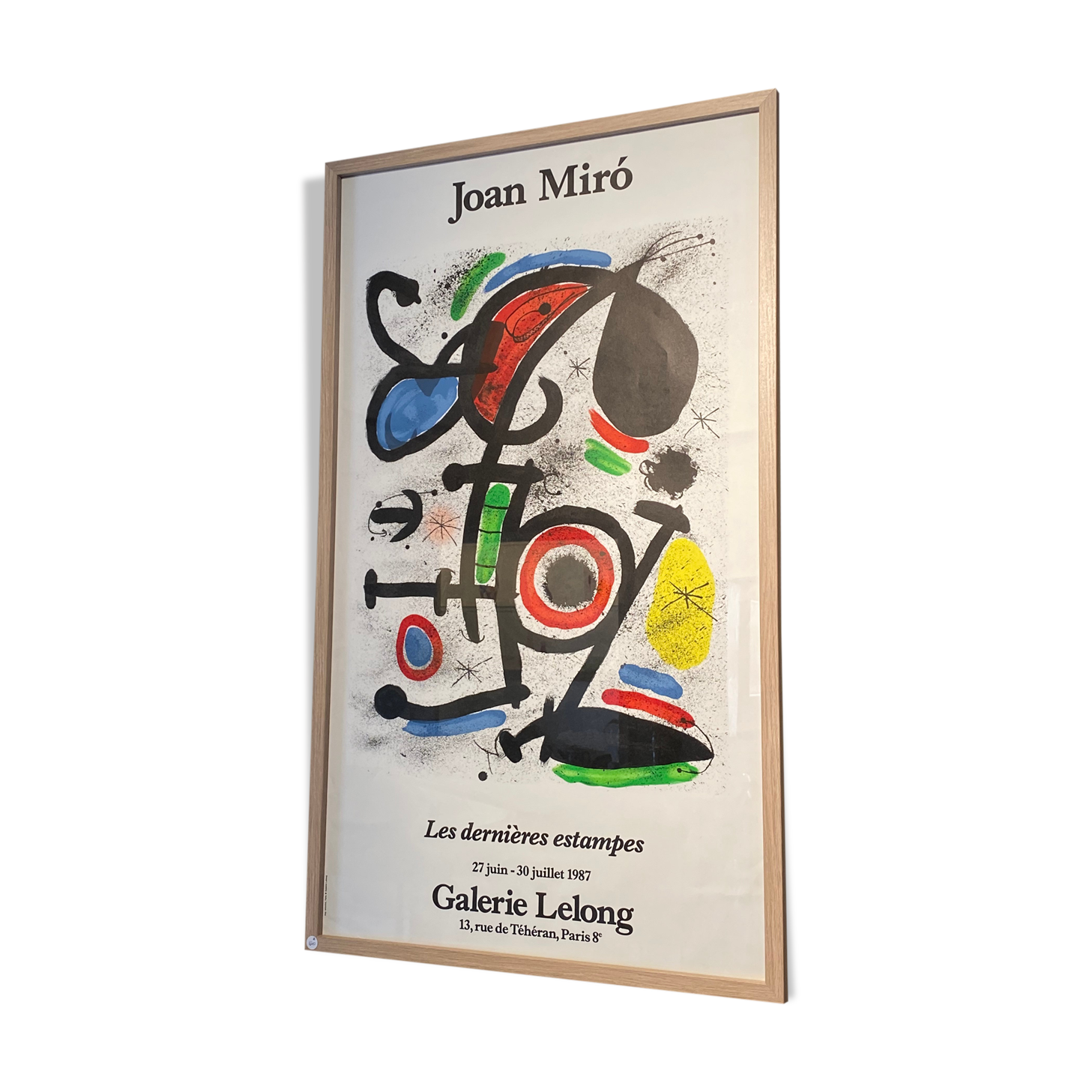 Old poster Lithograph Miro Galerie Lelong