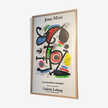 Affiche ancienne Lithographie Miro Galerie Lelong