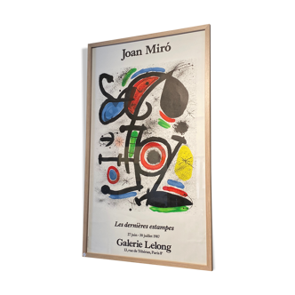 Affiche ancienne Lithographie Miro Galerie Lelong