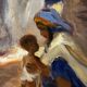 Tableau impressionniste orientaliste, huile sur toile, circa 1940