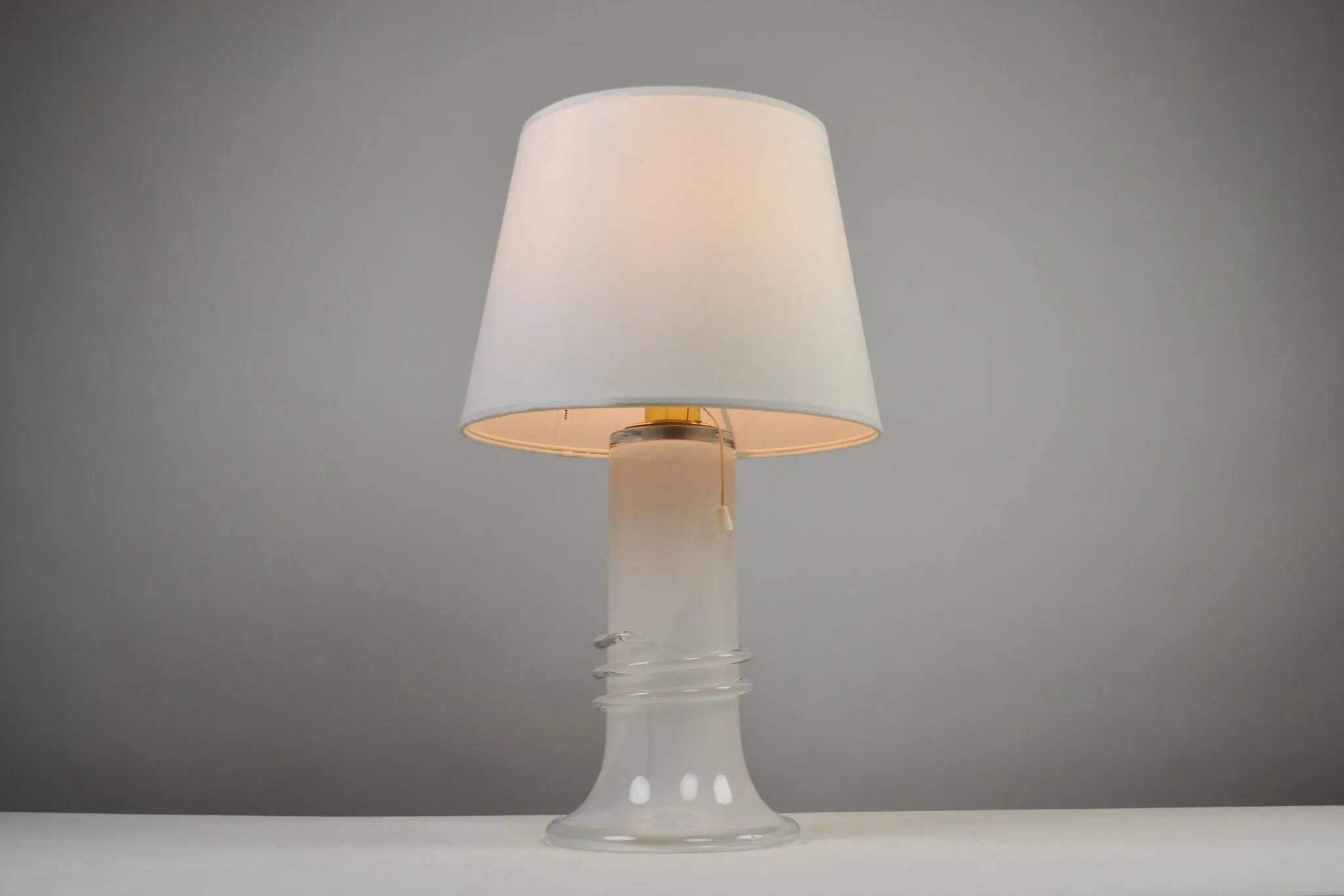 Large Glass Table Lamp by Hannelore Dreutler/Studio Åhus for Ateljé Lyktan, signed and dated 1981
