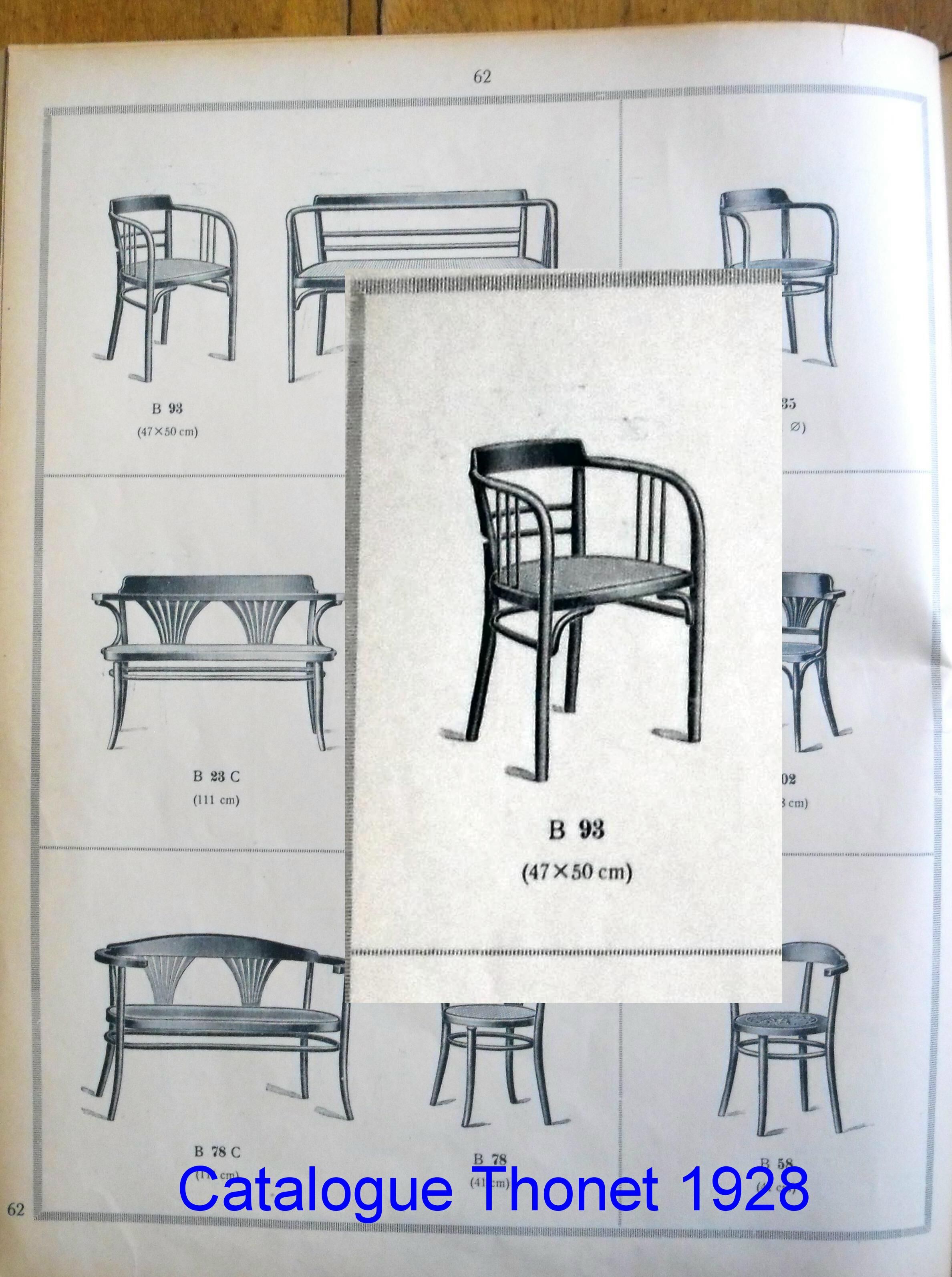 Armchair Thonet N°B93 canned to nine, design Siegel 1920