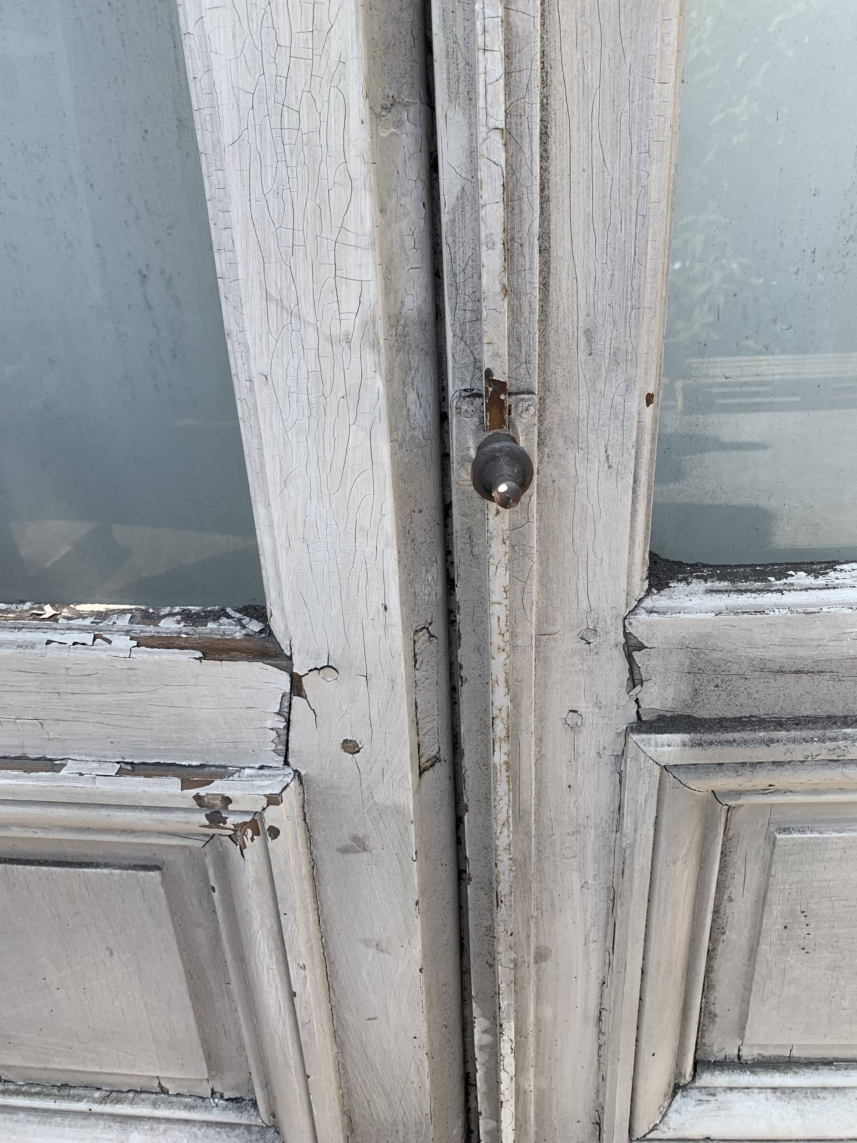French window with two leaves in solid oak XX century