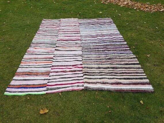 Vintage Turkish kilim, handwoven, 225x300 cm.