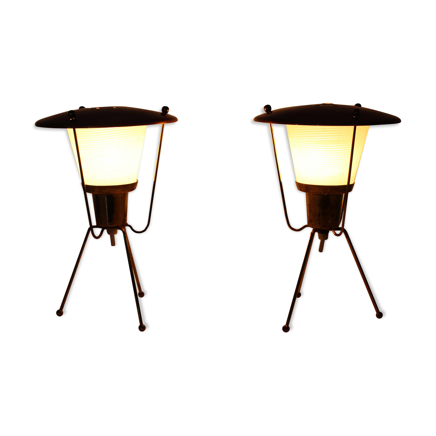 Pair of table lamps or bedside 50s