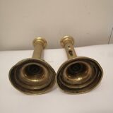 Two vintage copper candle holder