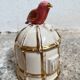 Bonbonnière cage oiseau céramique