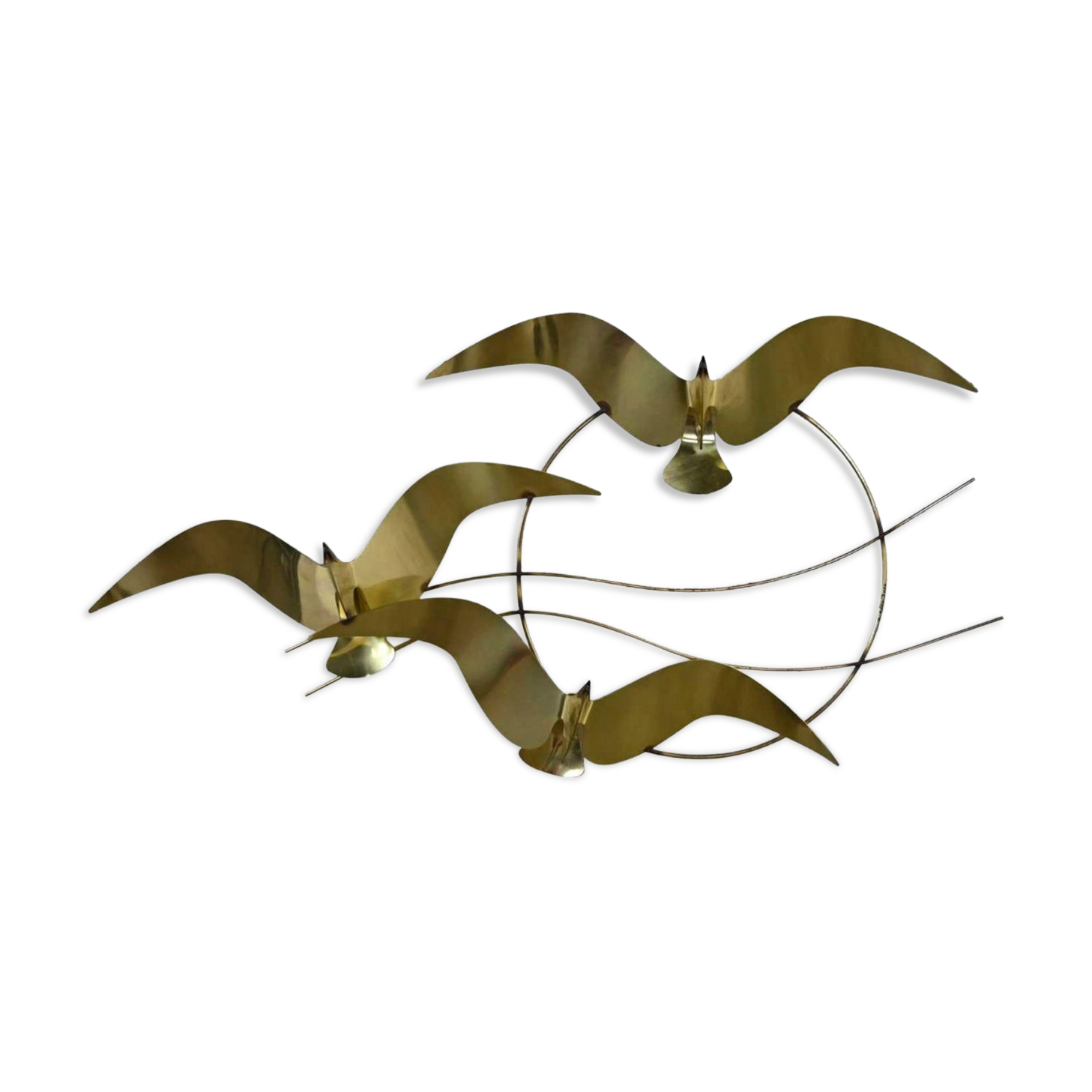 Vintage curtis jere modern brass wall sculpture