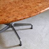 Dining table by Giancarlo Piretti for Castelli in terracotta travertine
