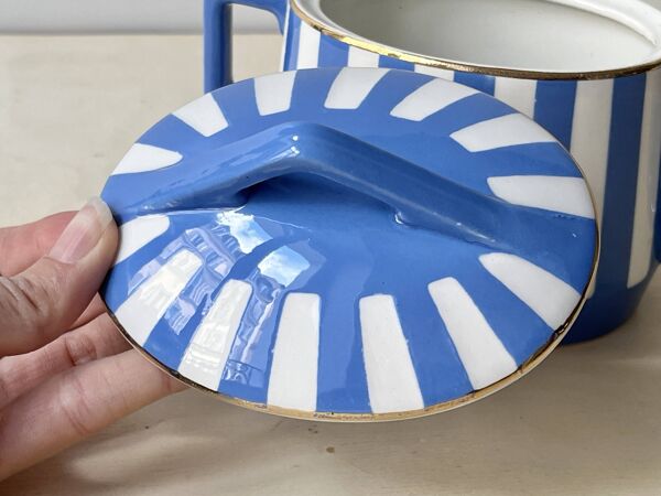 Sucrier fox trott sarreguemines années 30,  faïence art déco vintage