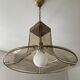 Italian suspension lamp in smoked glass and brass from the 1970s.
