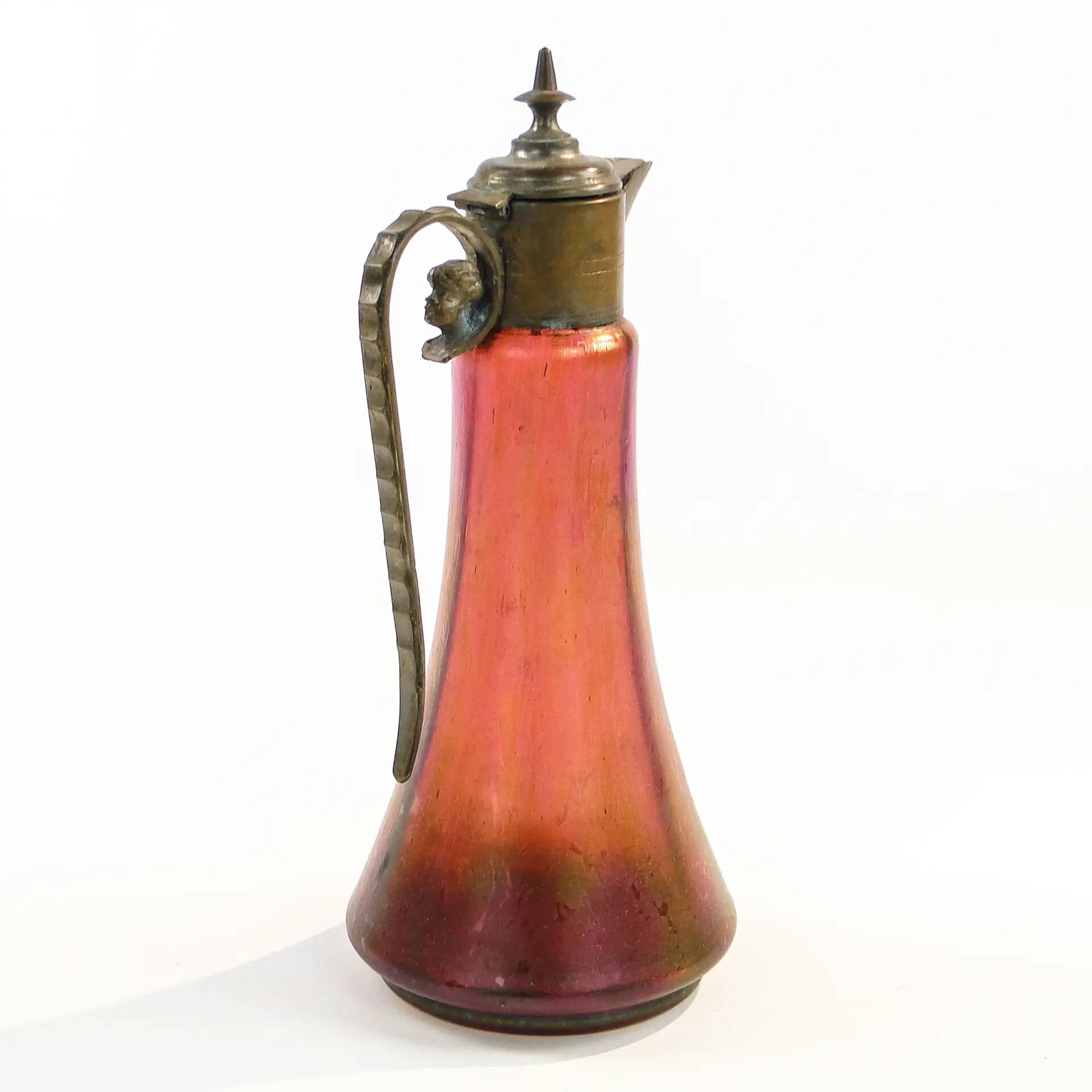 Carafe, Art Nouveau, glass, Czechoslovakia, early 20th century