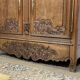 19th-century Norman wedding armoire in blonde oak.