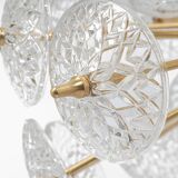 Grand superb Sputnik floral chandelier in glass and brass, Germany, 1960s.