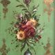 Large Napoleon III tray, painted sheet metal, floral motif